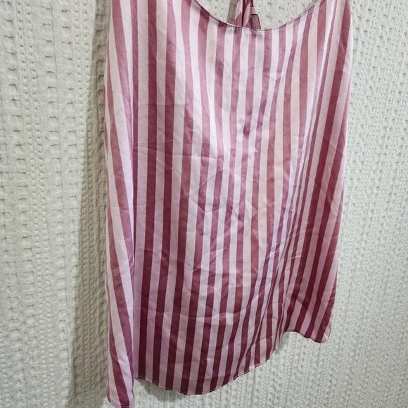 Victoria's Secret Pink Stripe Silky Satin Cami Tank Top Women's Size Large - Picture 5 of 11
